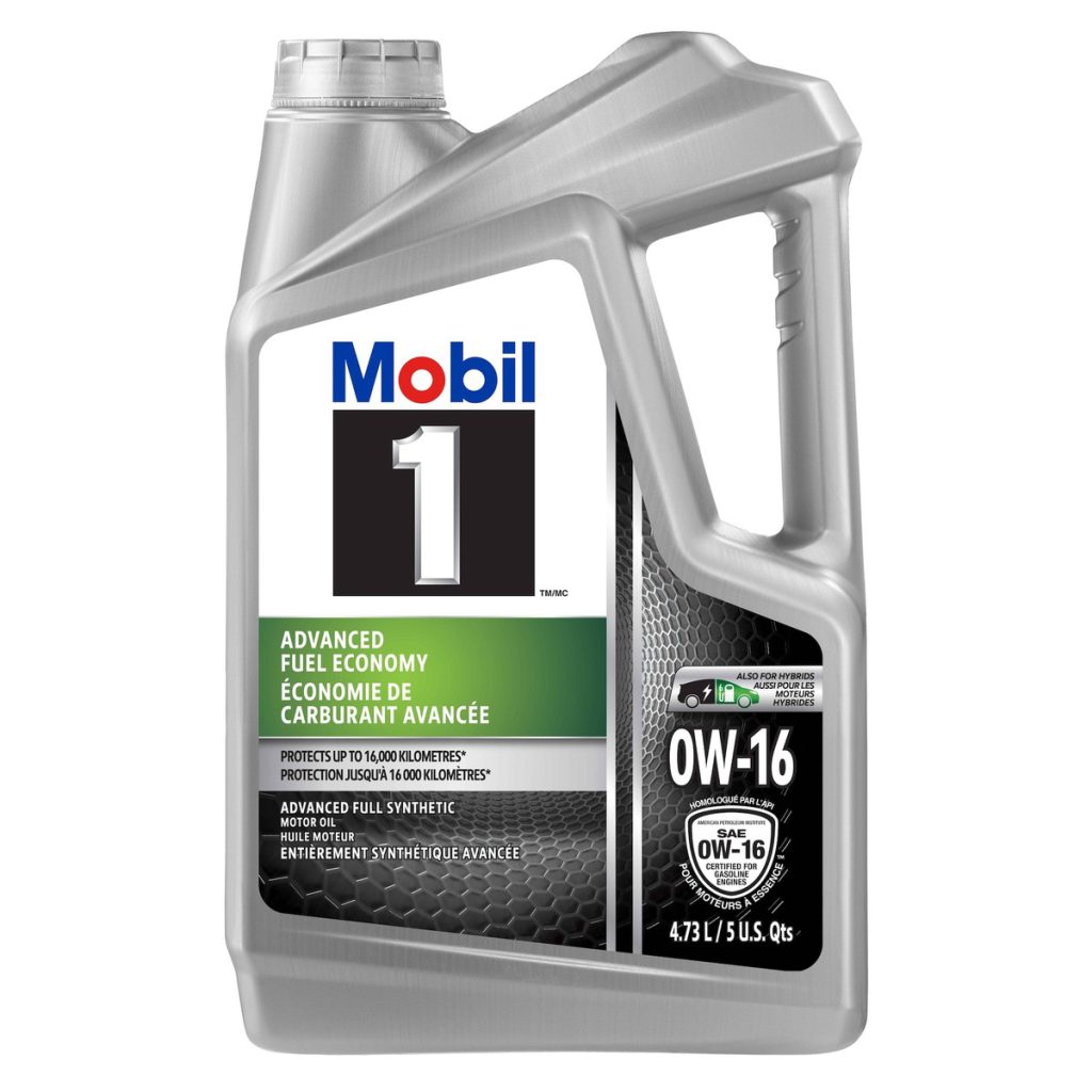 Mobil 1 advanced fuel economy 0W-16 full synthetic motor oil 4.73L jug